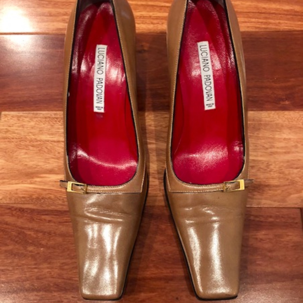 LUCIANO PADOVAN PUMPS BUCKLE CLOSED TOE STUNNING ITALIAN SHOES HEELS